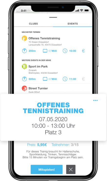 Filter_EventsV5 Offenes Tennistraining PLAYSPORTS