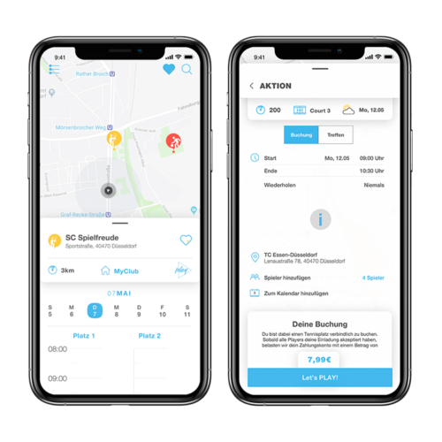 Tennisplatz mieten in der App Tennisplatz mieten in der App